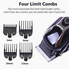 LCD Digital Display Electric Hair Clipper with Oil Head Scissors for Adults