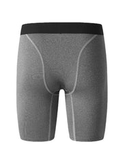 Einfarbige, elastische, schnelltrocknende, atmungsaktive Fitness-Shorts für Herren mit schmaler Taille und mittlerer Taille