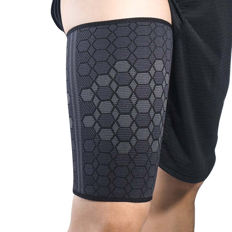 Knitted Compression Thigh Sleeves for Running, Fitness, Muscle Strain Support, and Leg Protection