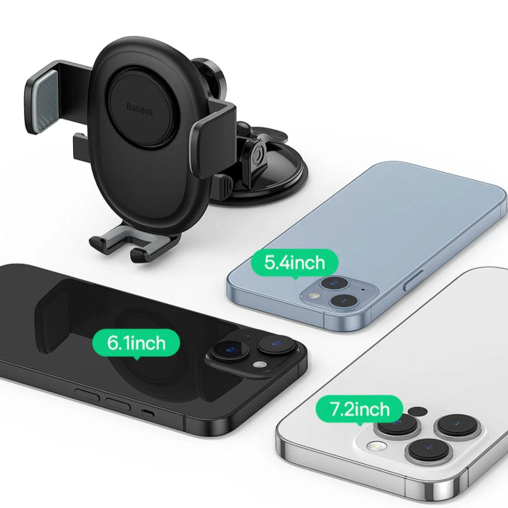 Auto Clamping Car Phone Holder for iPhone 14, Samsung, Xiaomi, 5.4-7.2 inch - Universal Fit