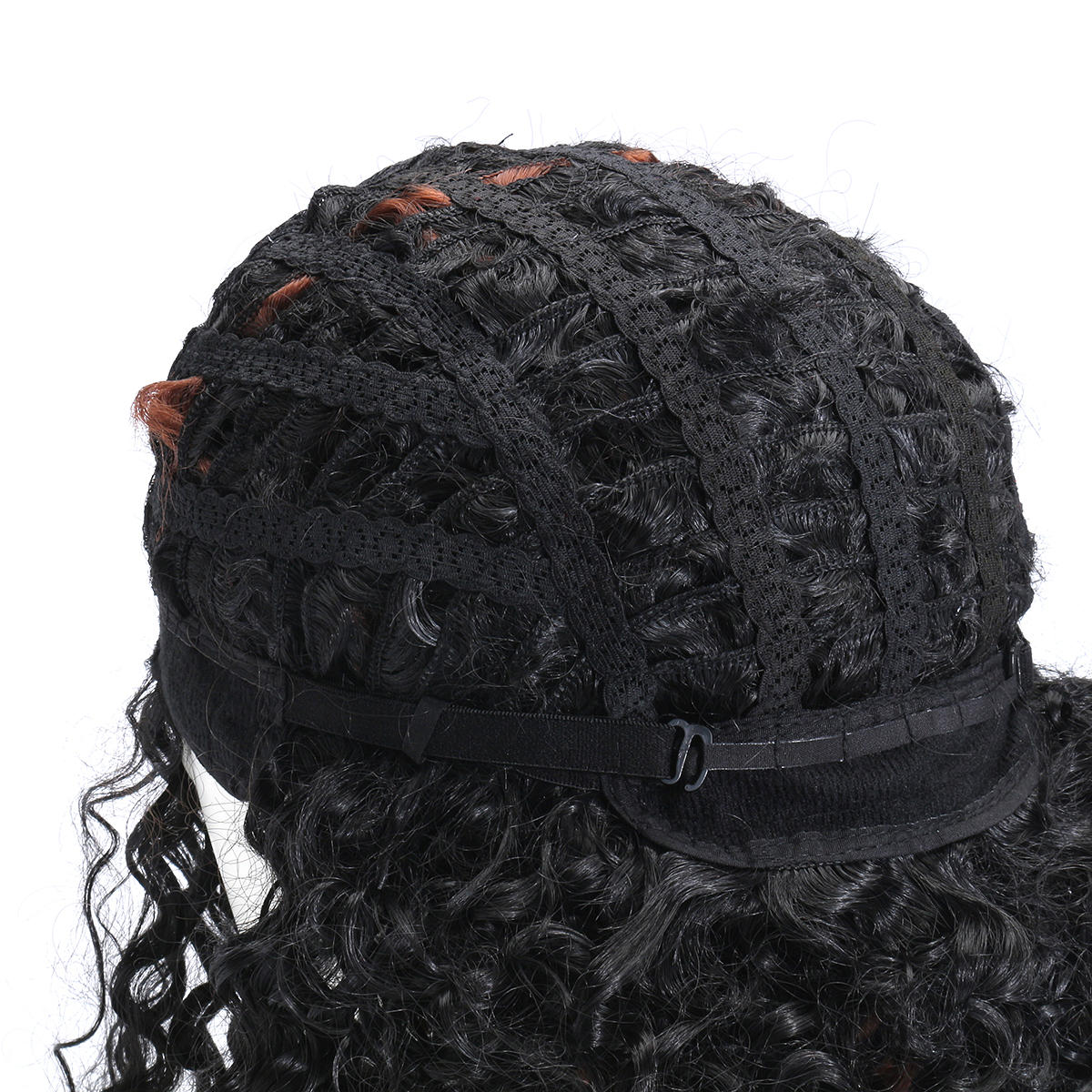 Deep Wavy Curly Lace Front Full Wig - Black Brown Hair