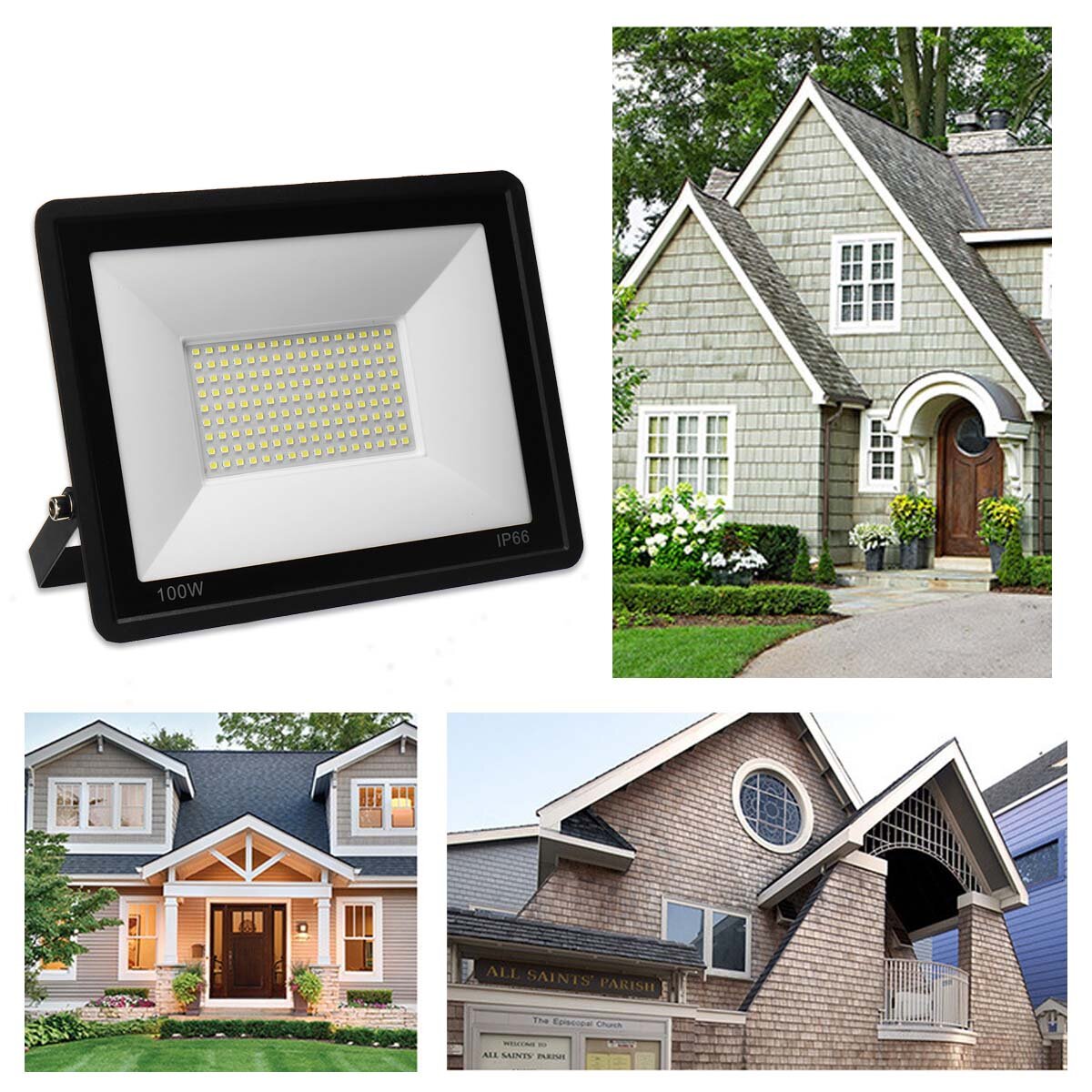 10W-100W LED Spotlight with Human Body Induction, IP66 Waterproof, Adjustable Aluminum Alloy Outdoor Wall Light