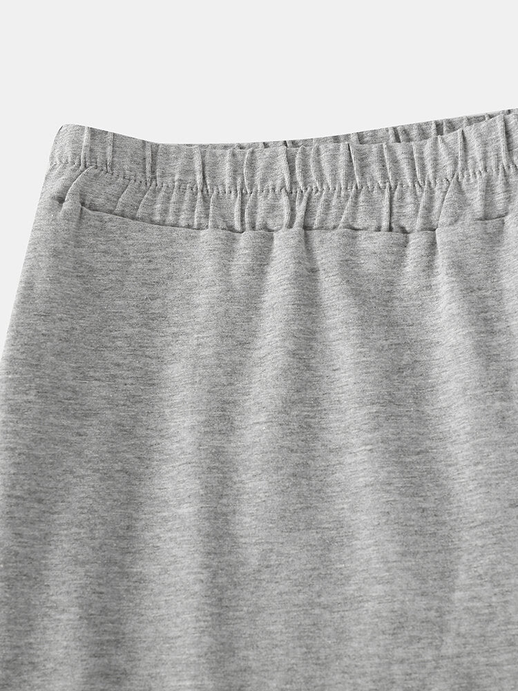 Herren Baumwolle Einfarbig Atmungsaktive Lockere Home Shorts Boxer