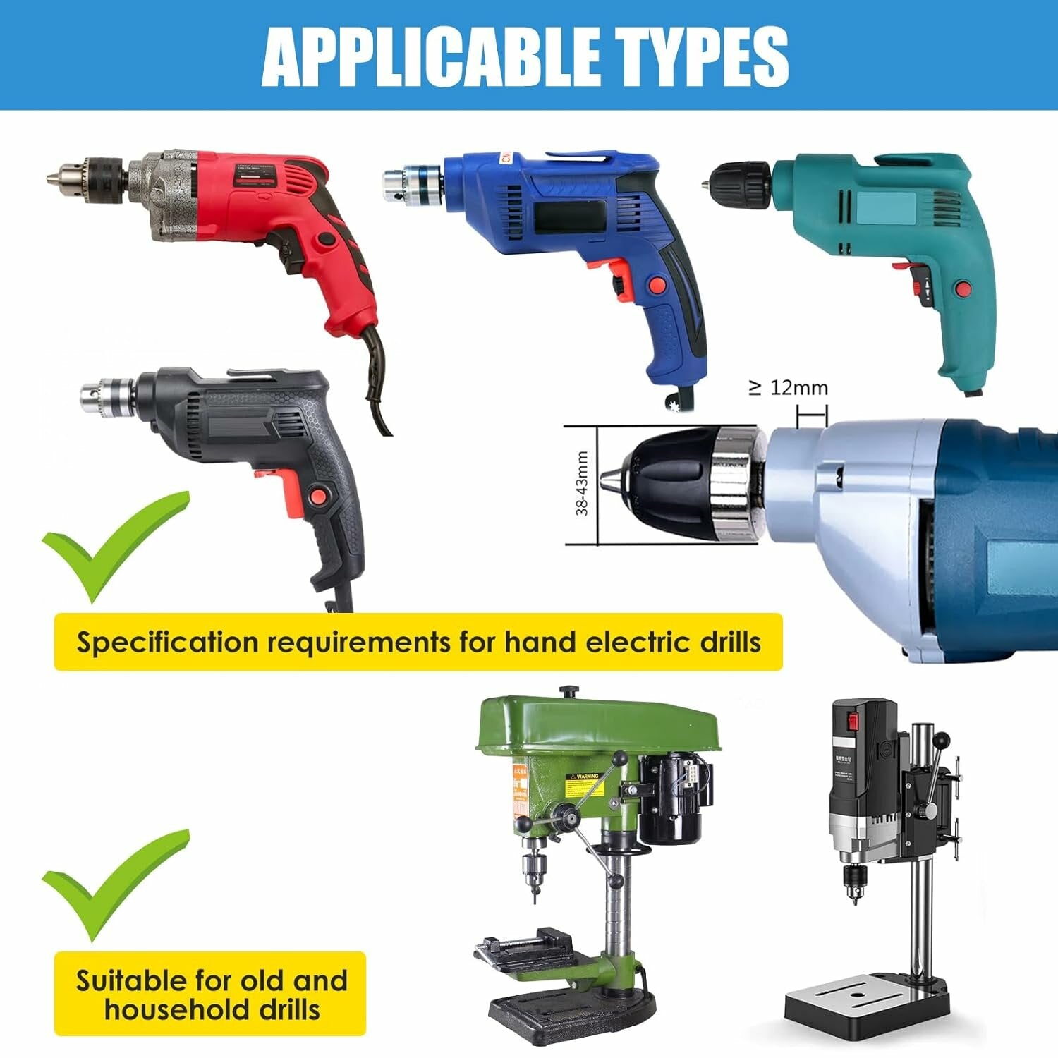 Bohrer-Adapter-Set für Vierkantlöcher – 4 Hartmetall-Bohrer und Befestigungshalterung für präzise Holzbearbeitung