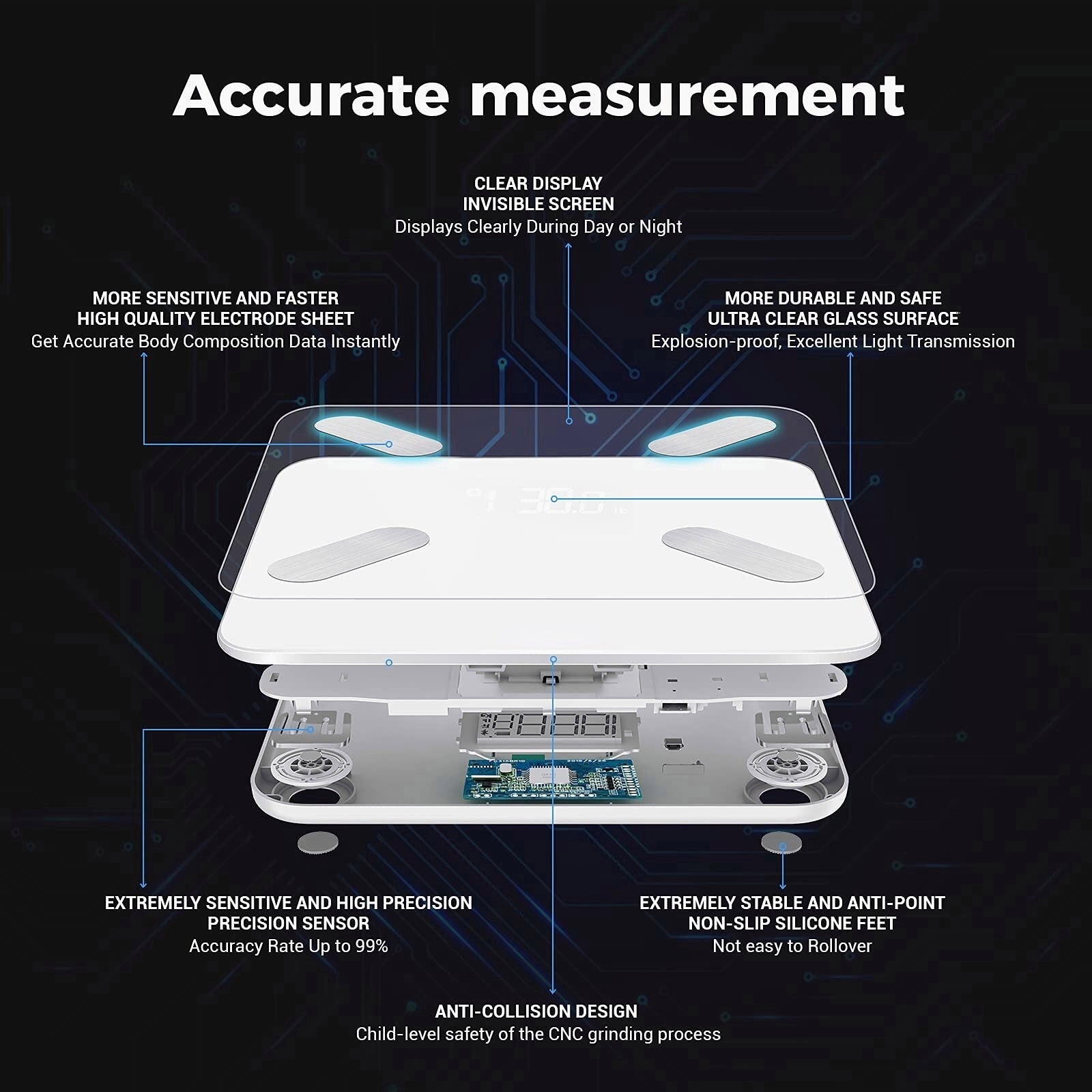 X Smart Scale for Body Weight - Bluetooth Wireless BMI Digital Bathroom Scale