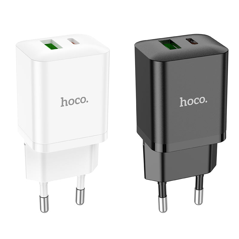 20W Dual Port USB PD+QC3.0 Fast Charger EU Plug for iPhone, iPad, Huawei, Xiaomi