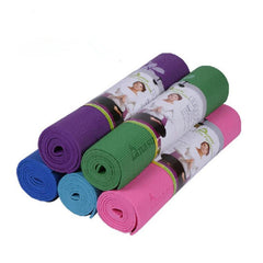 6MM Non-Slip PVC Yoga Mat - Thickened, Printed, Ideal for Beginners and Fitness Exercises