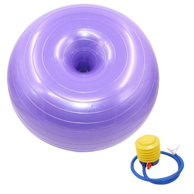 50cm Anti-Burst Donut Yoga Ball with Pump - Anti-Slip Fitness, Pilates, Gym, Massage Exercise Ball