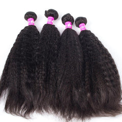 Kinky Straight 100% Brazilian Virgin Hair Extension Bundle - Natural Color