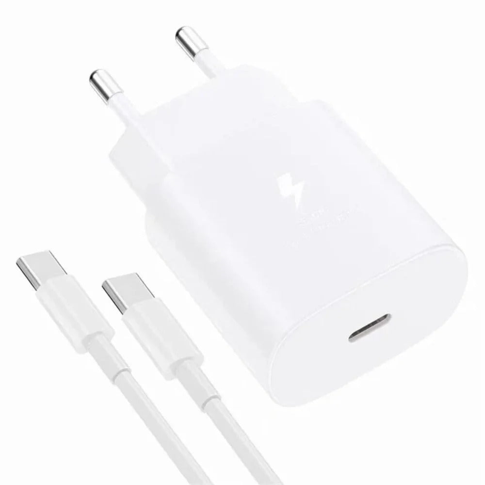 25W USB-C PD Fast Charger Adapter EU Plug with 1M USB-C Cable