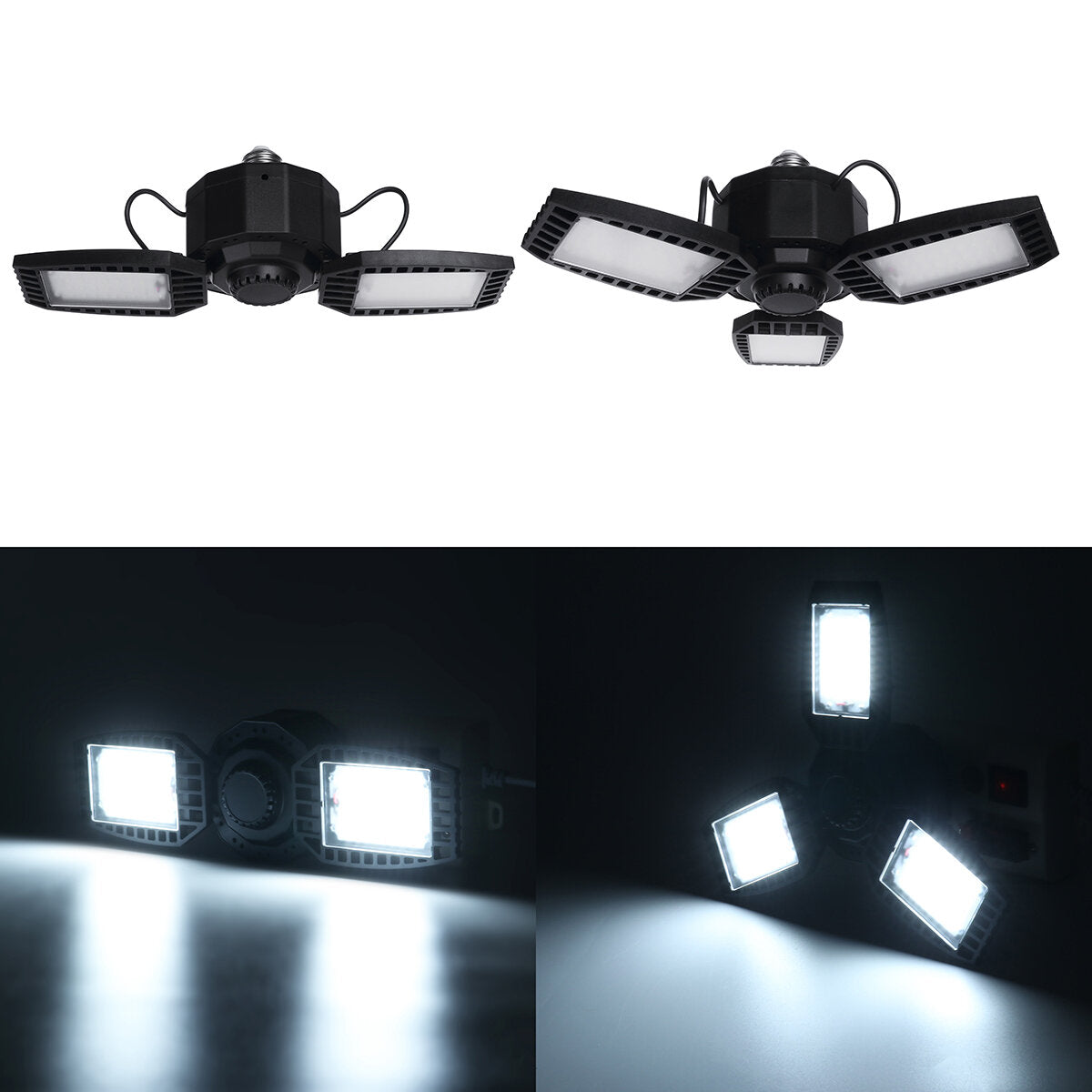 Faltbare LED-Garagenleuchte E26/E27 64/96LED für Werkstatt, Supermarkt, Fitnessstudiolampe