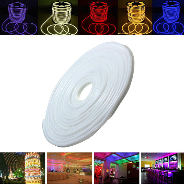 15M 2835 LED Flexible Neon Rope Light - Waterproof 110V Xmas Outdoor Strip