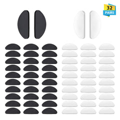 32 Pairs Soft Silicone Anti-Slip Eyeglasses Nose Pads, Adhesive Stick-On for Glasses and Sunglasses