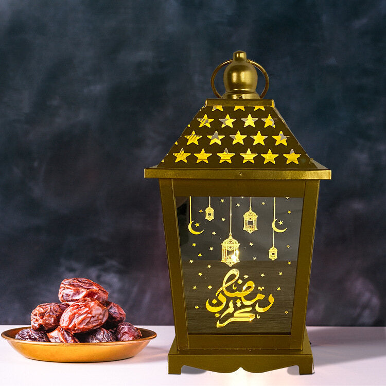 Custom Ramadan Eid Iron Wind Lantern - Arabian Lamp Crafts for Study Lighting