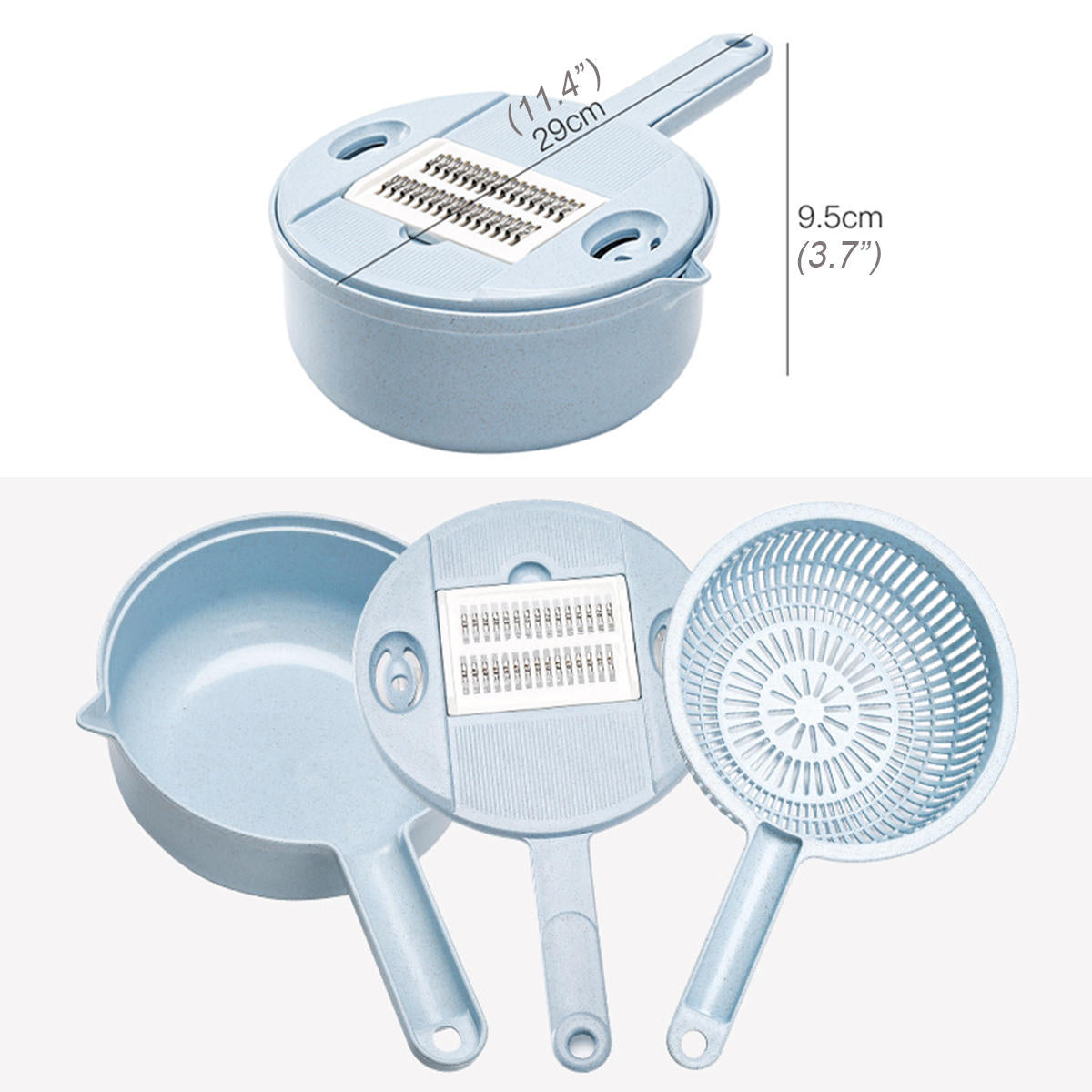 Multifunctional Manual Vegetable Fruit Potato Cutter Chopper Slicer Set - Stainless Steel Kitchen Tools
