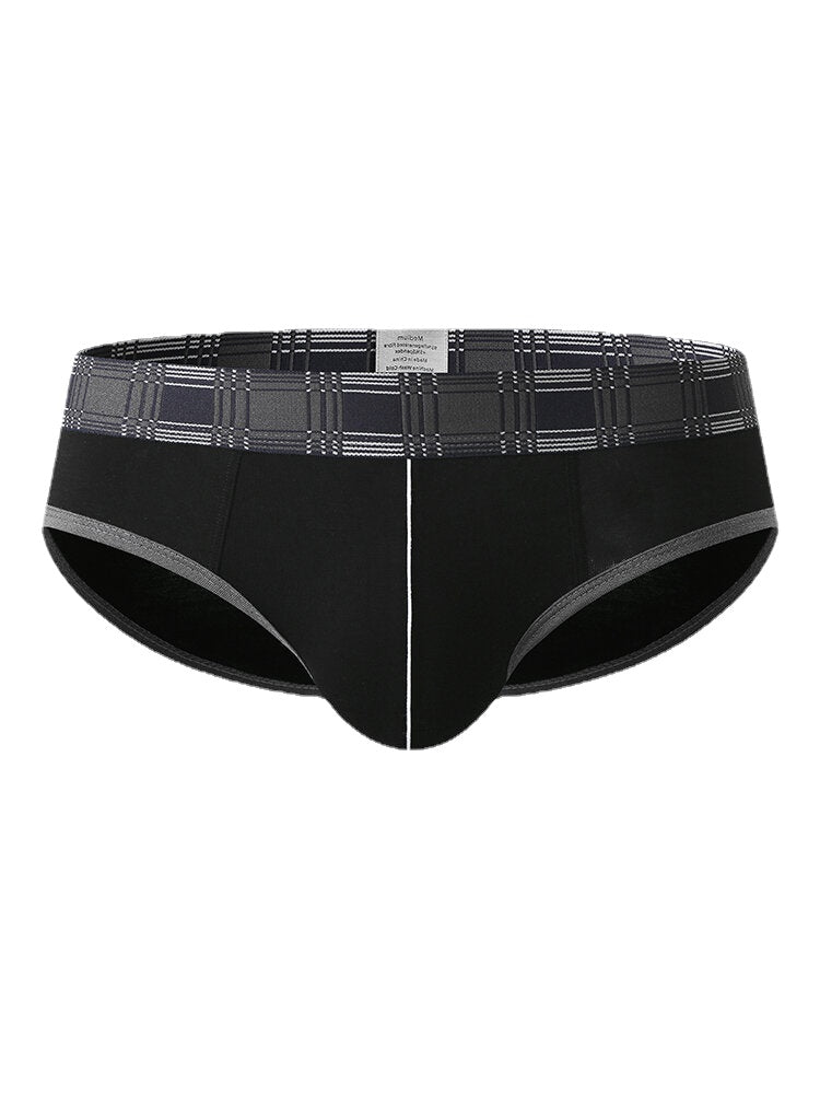 Herren-Unterwäsche aus Modal mit U-Pouch und Karomuster und elastischem Bund