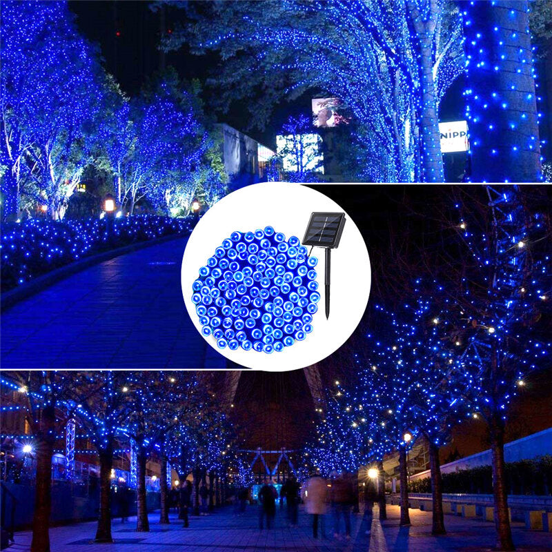 100 LED 12M Solar Power Fairy String Lights for Christmas Party Decor and Outdoor Garden