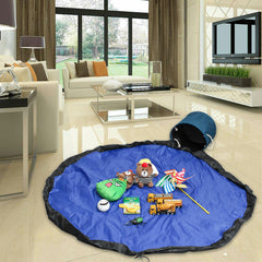 Portable Kids Toy Storage Bag & Drawstring Play Mat for Easy Toy Clean-Up