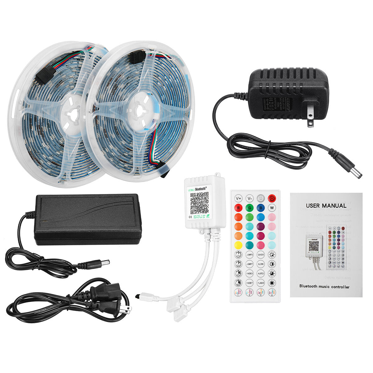 10M RGB Smart LED Strip Light SMD5050/2835 - APP & 44-Key Remote Control, Music Sync, Waterproof