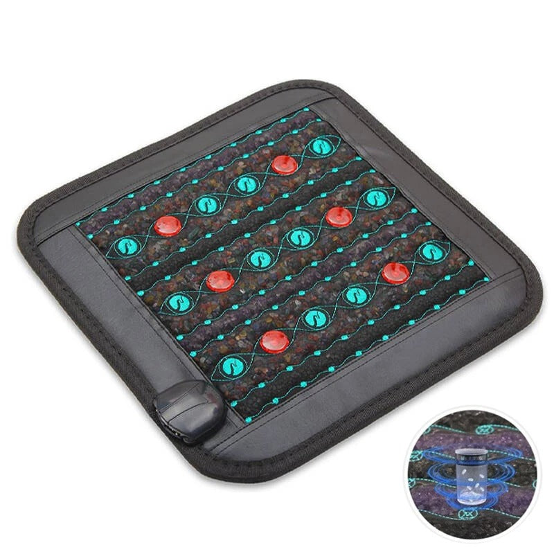 PEMF Photon Infrared Seat Cushion 45x45cm | Natural Jade Stone | Magnetic Pulse + Red Light Therapy | Negative Ion Heating Pad