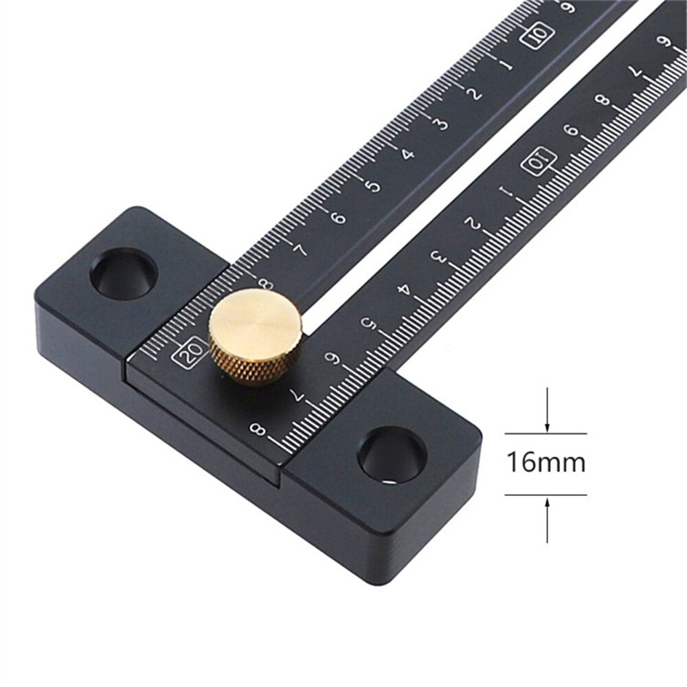 Aluminum Alloy T-Ruler for Woodworking - 180/280mm Metric Marking Tool