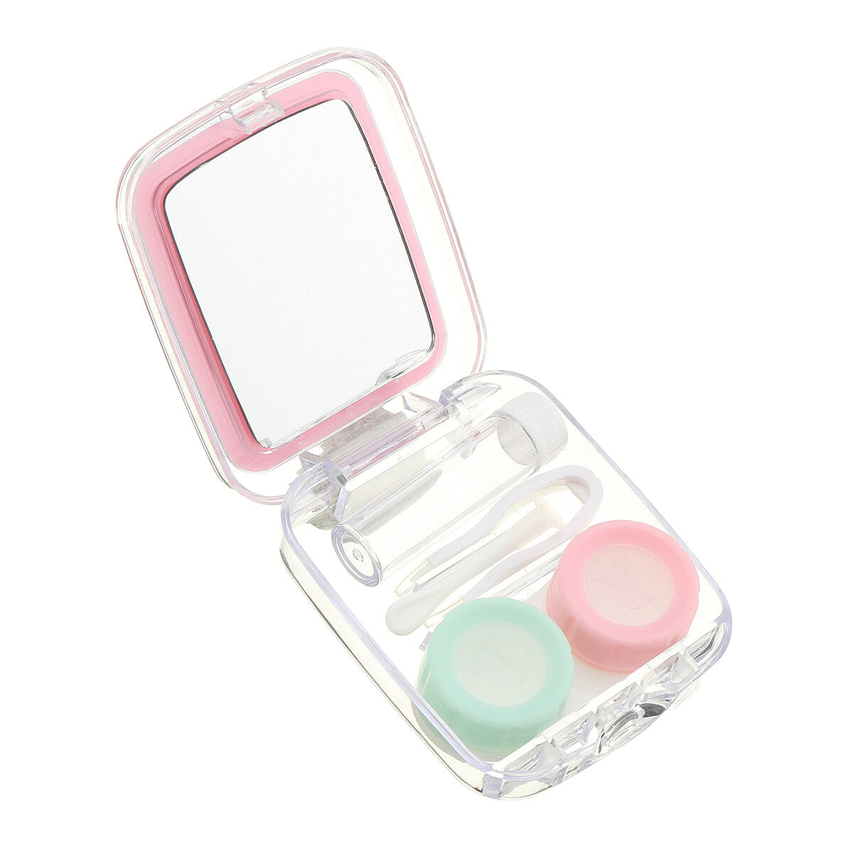 Mini Lens Travel Case Kit with Mirror - Compact Holder and Container Set