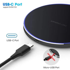 200W Fast Wireless Charger Pad for iPhone, Samsung, Xiaomi, Huawei