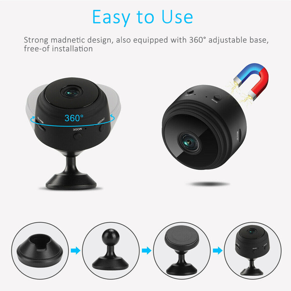 1080P HD Mini Wireless WIFI IP Camera DVR with Night Vision for Home Security