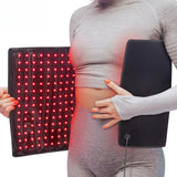 406 LEDs Red Light Therapy Mat, 34.3"x15.9" Large Infrared Pad with 60W Power & 180mw/cm² for Back Waist Pain Relief