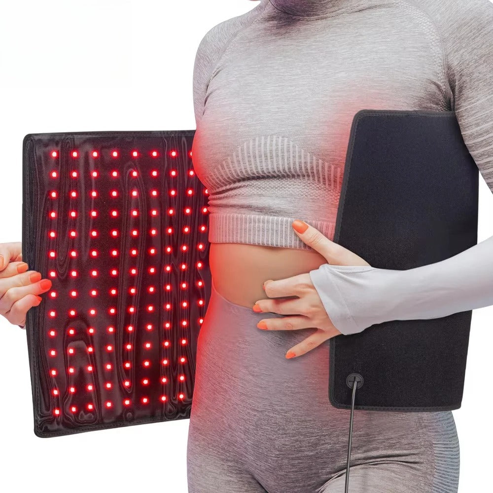 406 LEDs Red Light Therapy Mat, 34.3"x15.9" Large Infrared Pad with 60W Power & 180mw/cm² for Back Waist Pain Relief