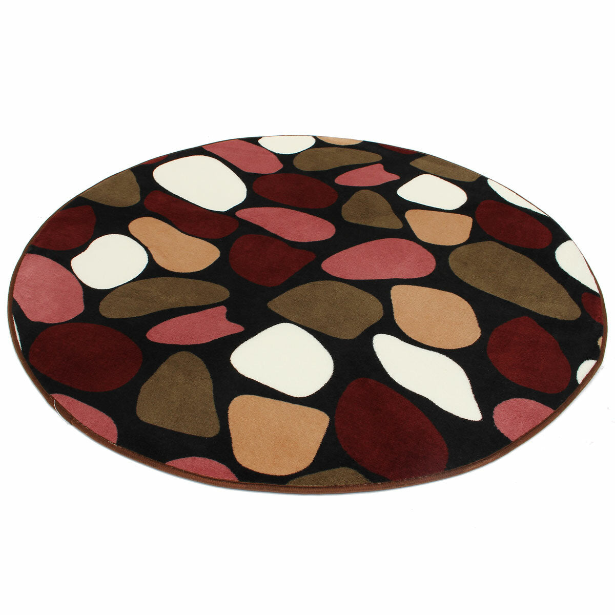 100x100cm Coral Velvet Absorbent Bathroom Mat - Anti-Slip Round Rug for Door Sill