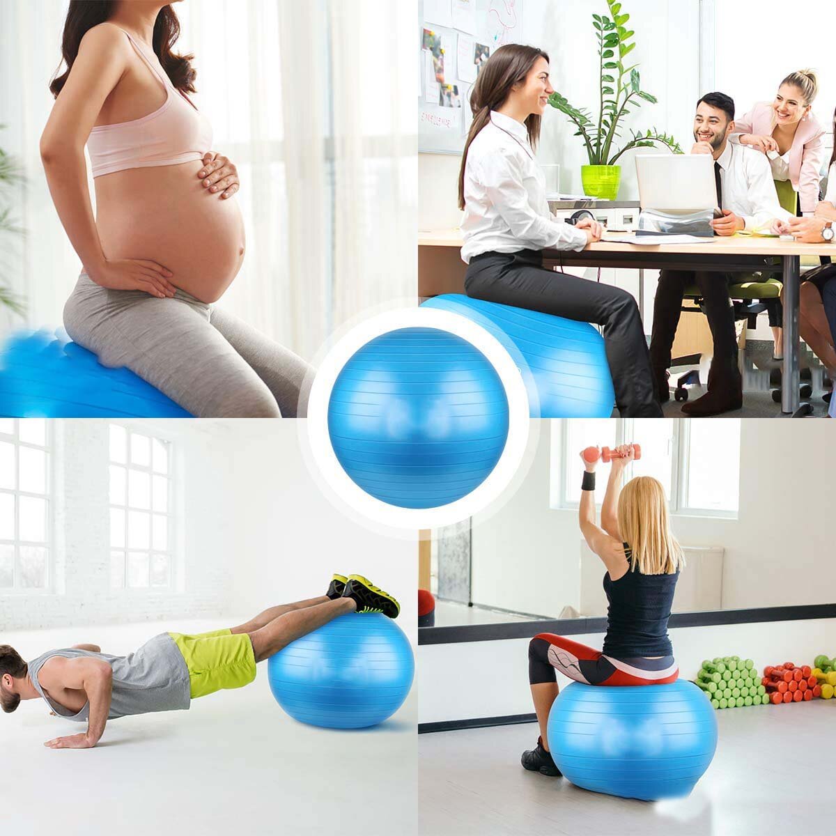 65/75CM Yoga Ball for Pilates, Fitness, Balance, Gymnastics, Exercise, Midwifery - PVC Material