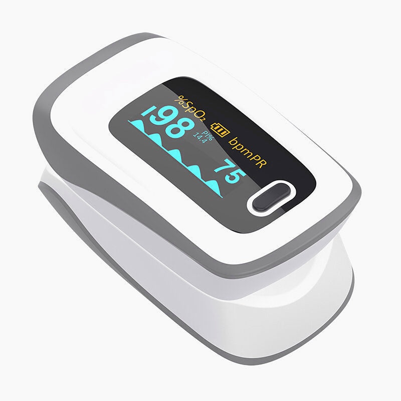 Finger Clip Pulse Oximeter with Multiple Display Modes, Plethysmograph, and Brightness Adjustment