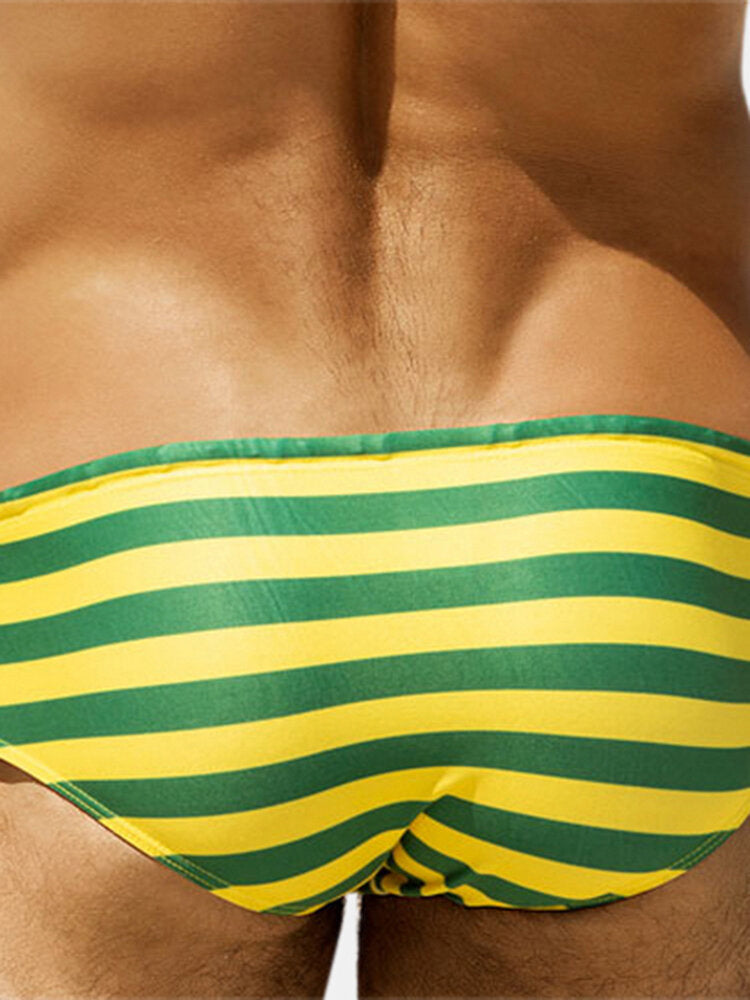 Gestreifte Bikiniunterwäsche für Herren mit niedriger Taille – Chinlon, Skinny Fit, Homewear