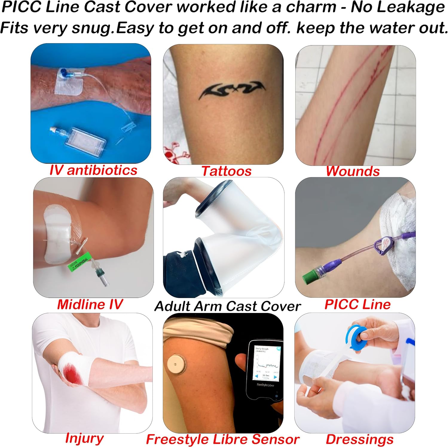 Waterproof Arm Shower Cover - Chemotherapy & Wound Protection Sleeve for Safe Showering