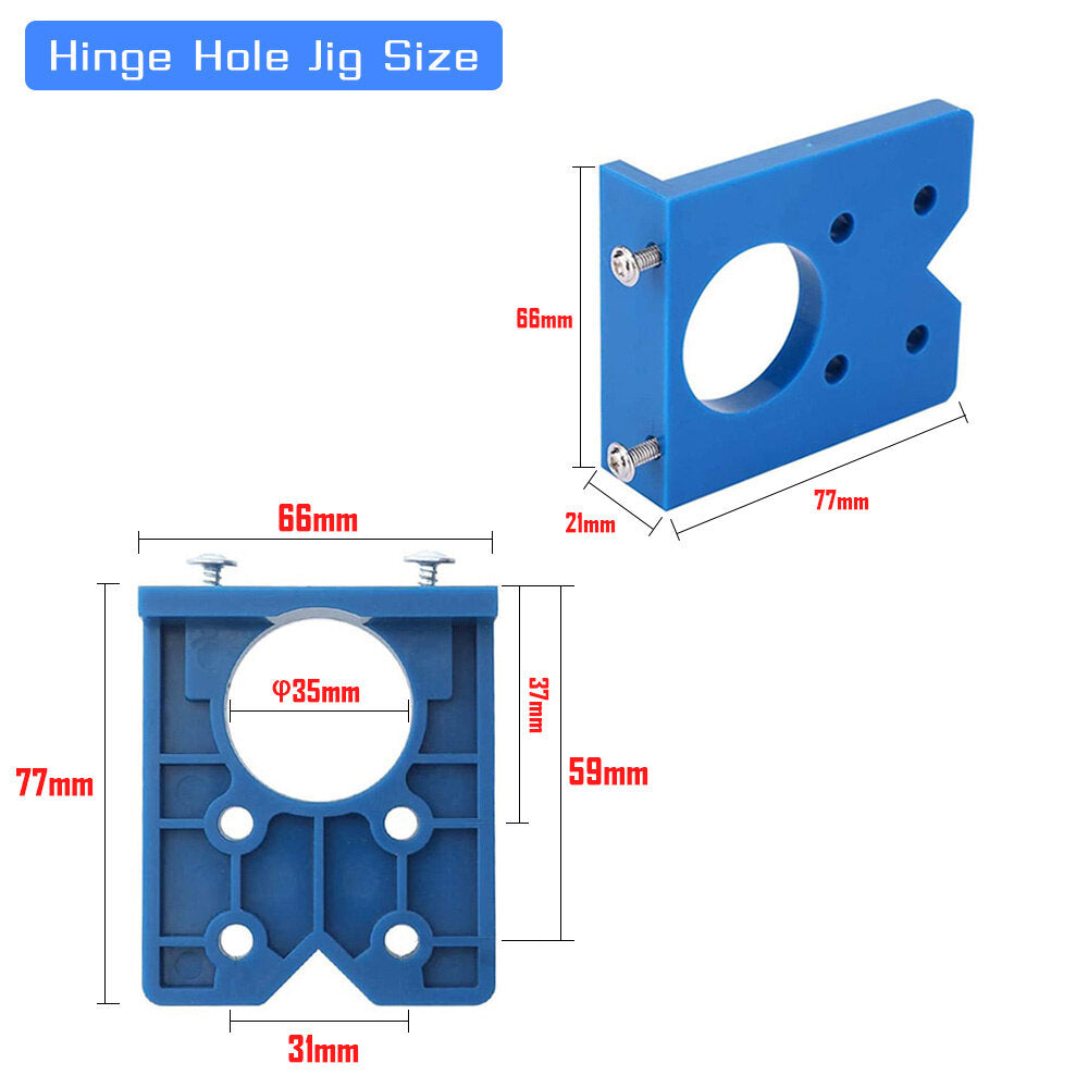 35mm Hinge Drilling Jig Set - Concealed Guide, Woodworking Hole Opener for Door Cabinet Accessories