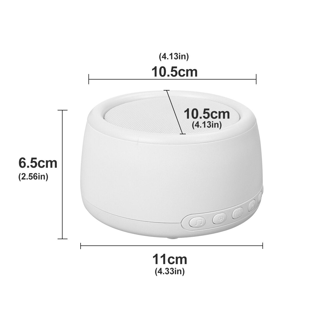 USB Rechargeable White Noise Sleep Aid with Night Light, 30 Soothing Sounds & Bluetooth Support