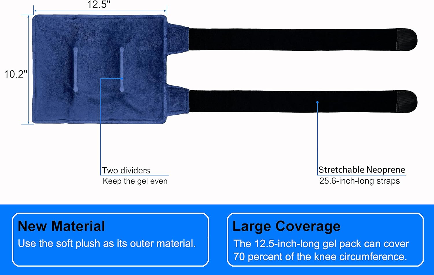 Large Flexible Gel Ice Pack & Wrap with Straps for Hot/Cold Therapy - Pain Relief for Shoulder, Back, Knee, and Hip