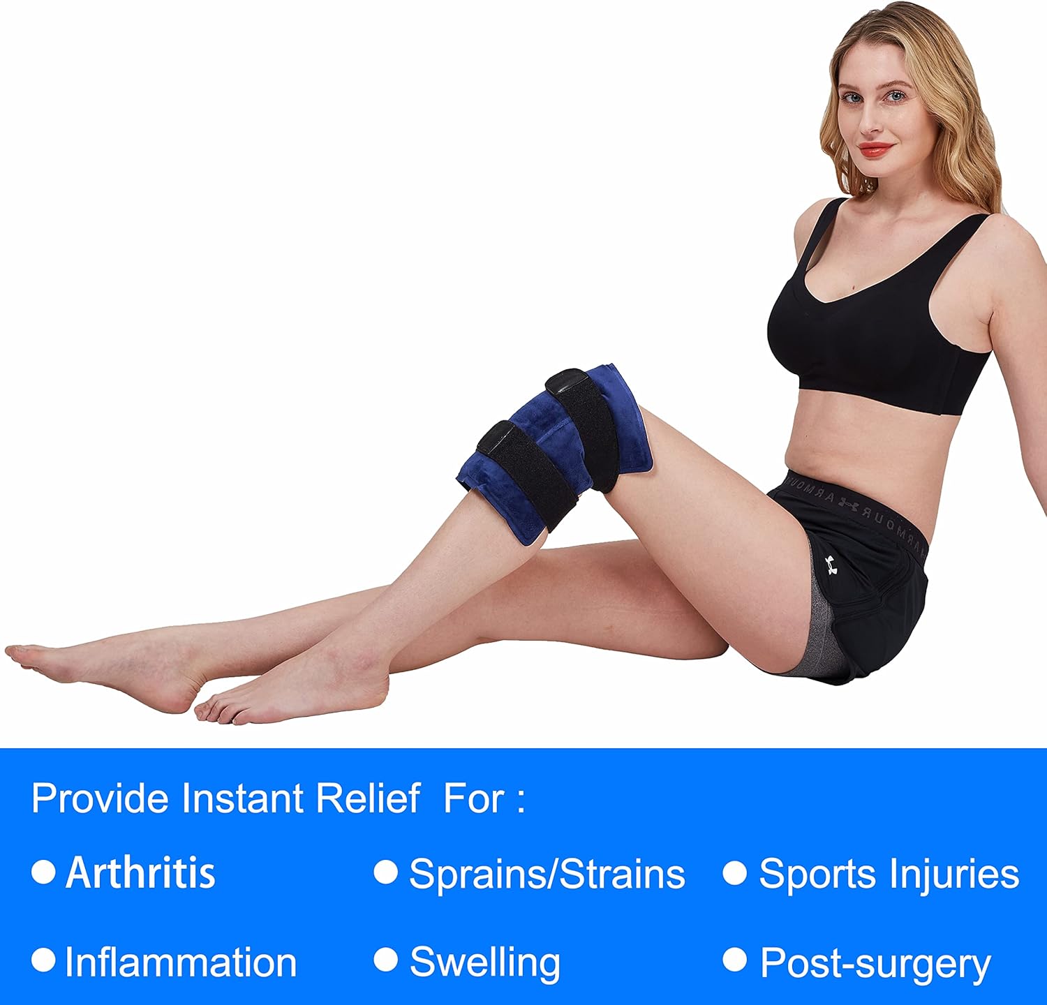 Large Flexible Gel Ice Pack & Wrap with Straps for Hot/Cold Therapy - Pain Relief for Shoulder, Back, Knee, and Hip