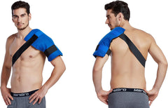 Large Flexible Gel Ice Pack & Wrap with Straps for Hot/Cold Therapy - Pain Relief for Shoulder, Back, Knee, and Hip