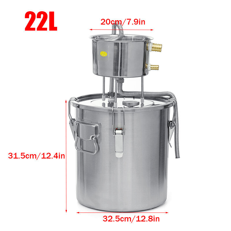 11/22/35L Stainless Alcohol Water Distiller - Fruit Liquor Making Tool for Home Bar