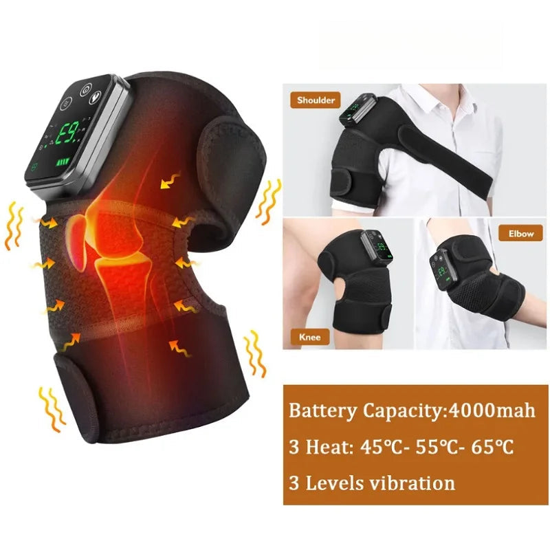 Electric Shoulder Massager Belt with Vibration & Heating, Muscle Relaxer and Warmer Pads