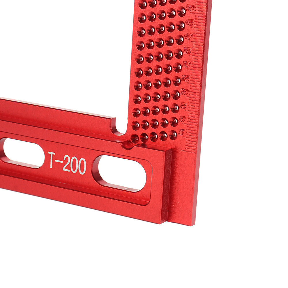 Aluminum Alloy 160/200mm L-Type Square Hole Measuring Ruler for Woodworking