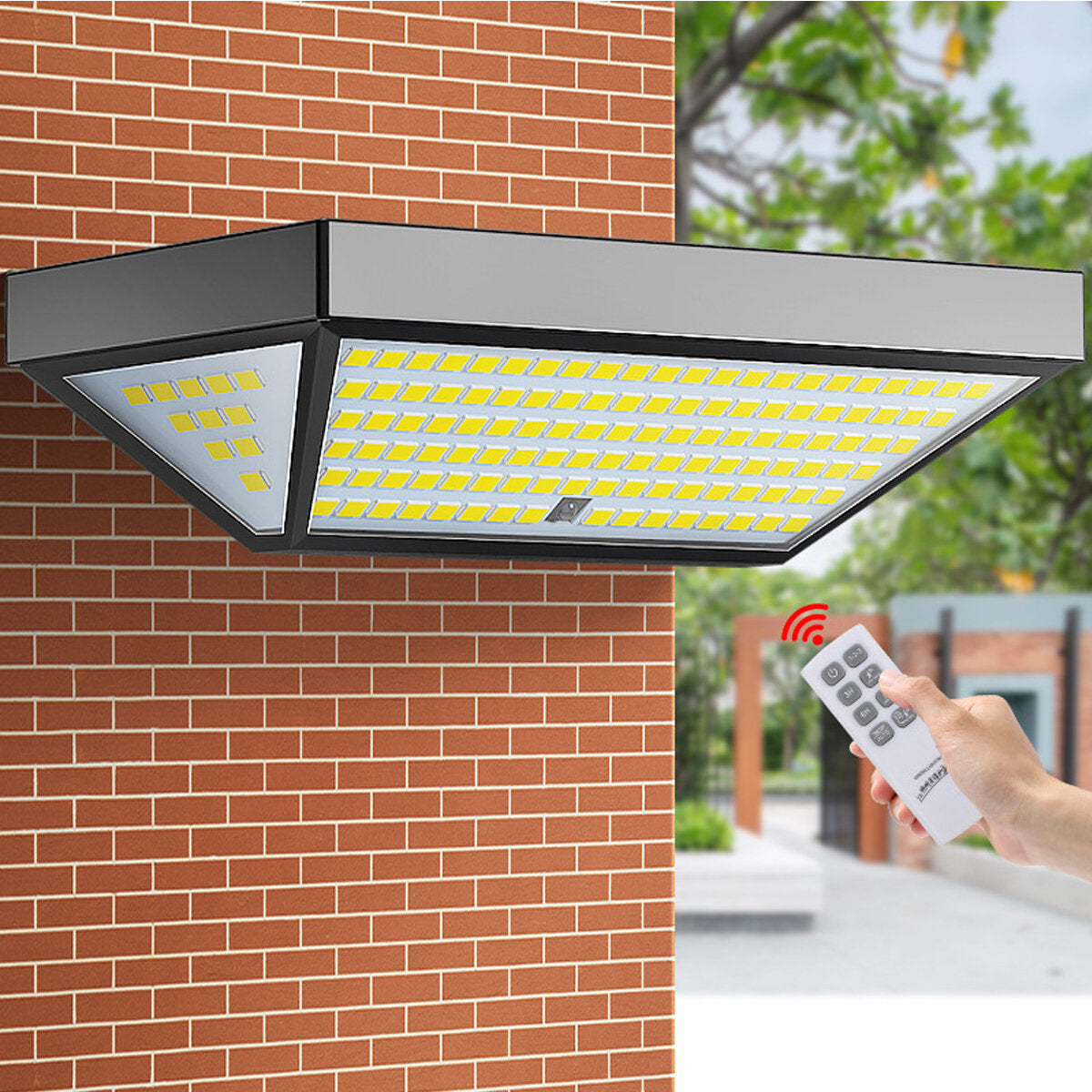 138LED Solar Wall Light with PIR Motion Sensor, Waterproof IP65, Security Garden Lamp