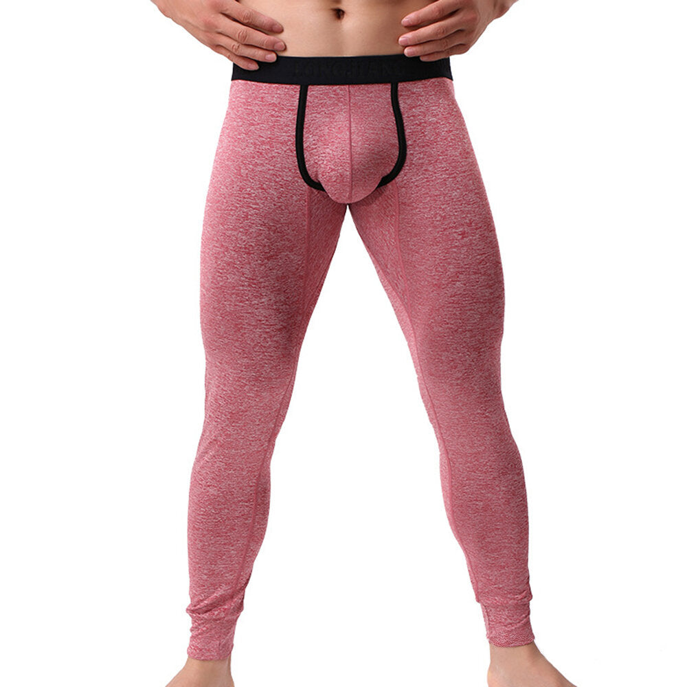 Men's Thermal Tights with Elastic U-Convex Pouch - Sleepwear & Fitness Long Johns