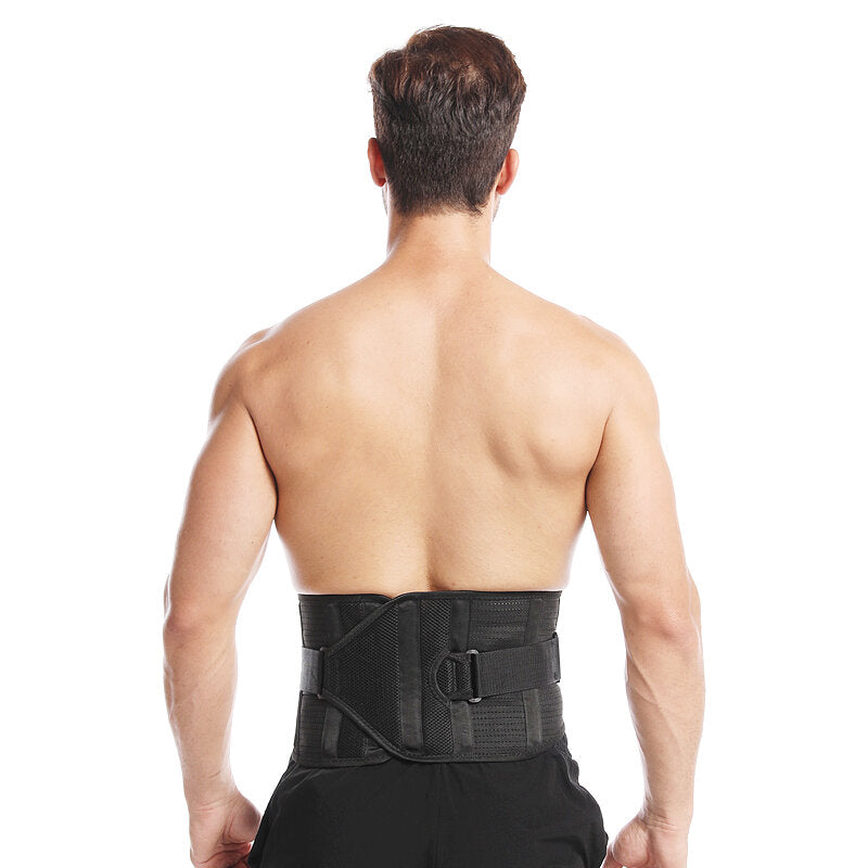 Waist Support Lumbar Brace Belt with Metal Springs for Gym, Fitness, Weightlifting, Injury & Pain Relief