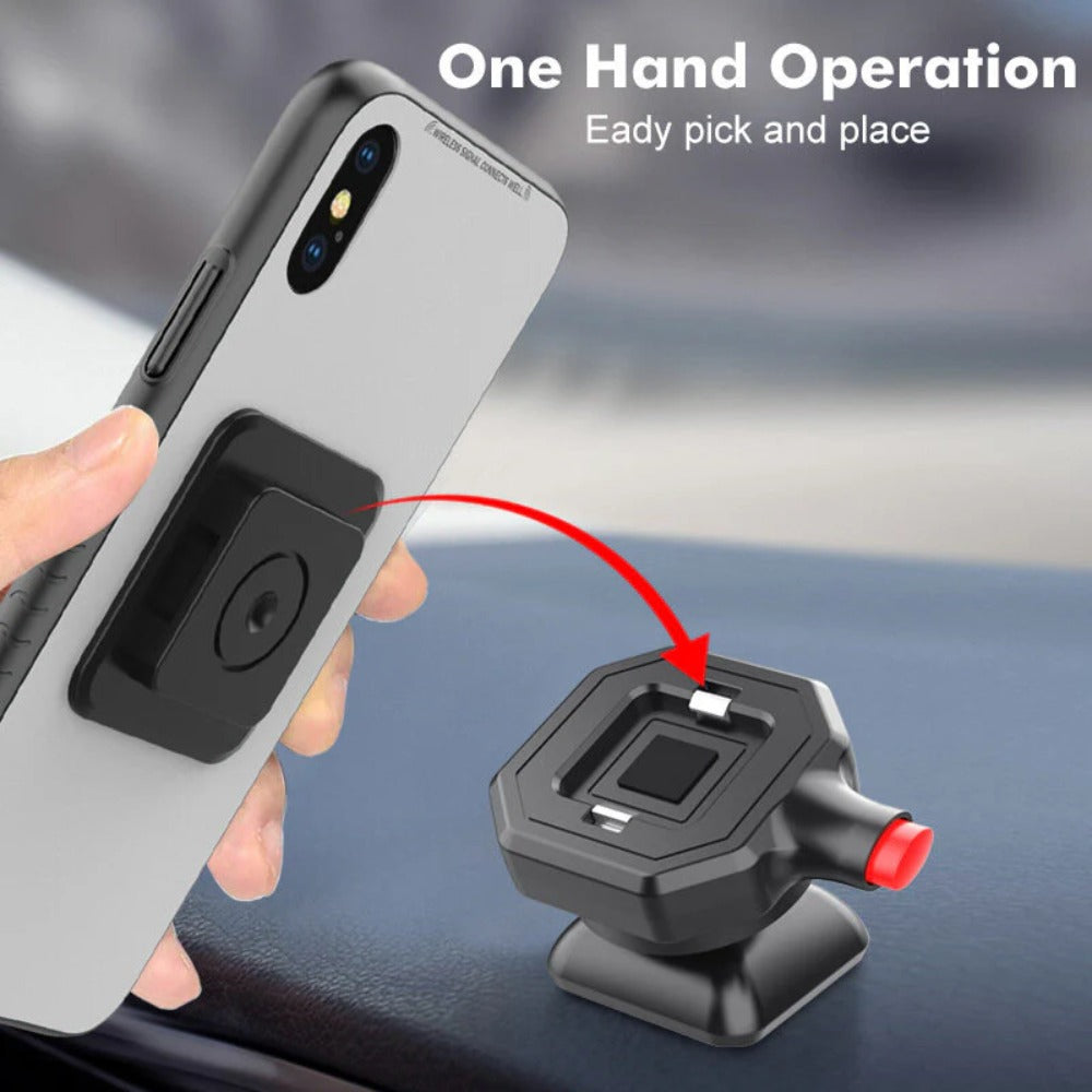 Universal Quick Release Car Phone Holder for 3.5-6.8" Smartphones - Secure and Adjustable Mount