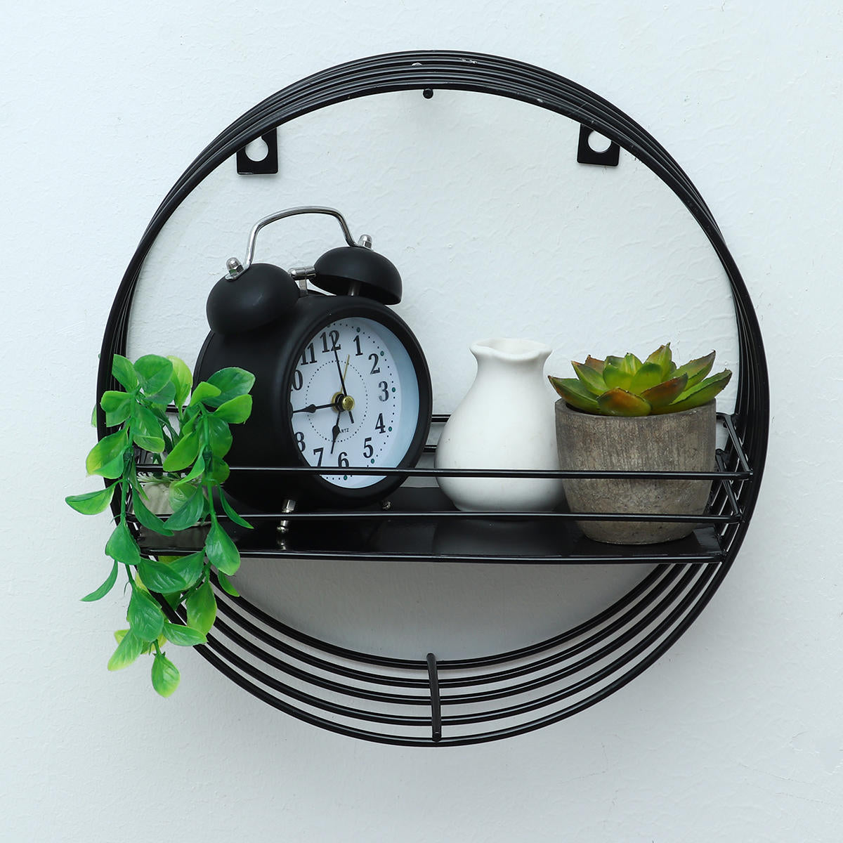 1-Tier Iron Wall Shelf - Hanging Storage Holder, Display Rack, Home Decor Organizer