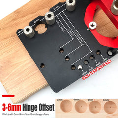 35mm Hinge Punch Locator - Aluminum Alloy Jig for Concealed Door Installation and Shelf Pin Placement