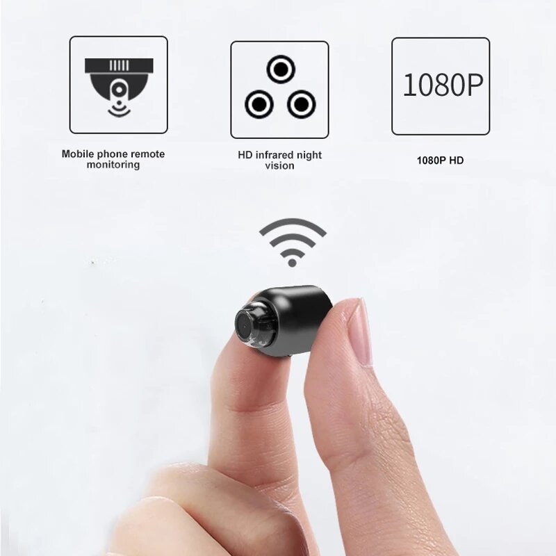 1080P Mini WiFi Camera: Wireless Surveillance, Night Vision, Motion Detection, 160 Degree View, Audio Recording